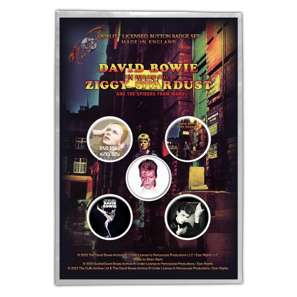 David Bowie - Early Albums - BUTTON BADGE SET - Razamataz