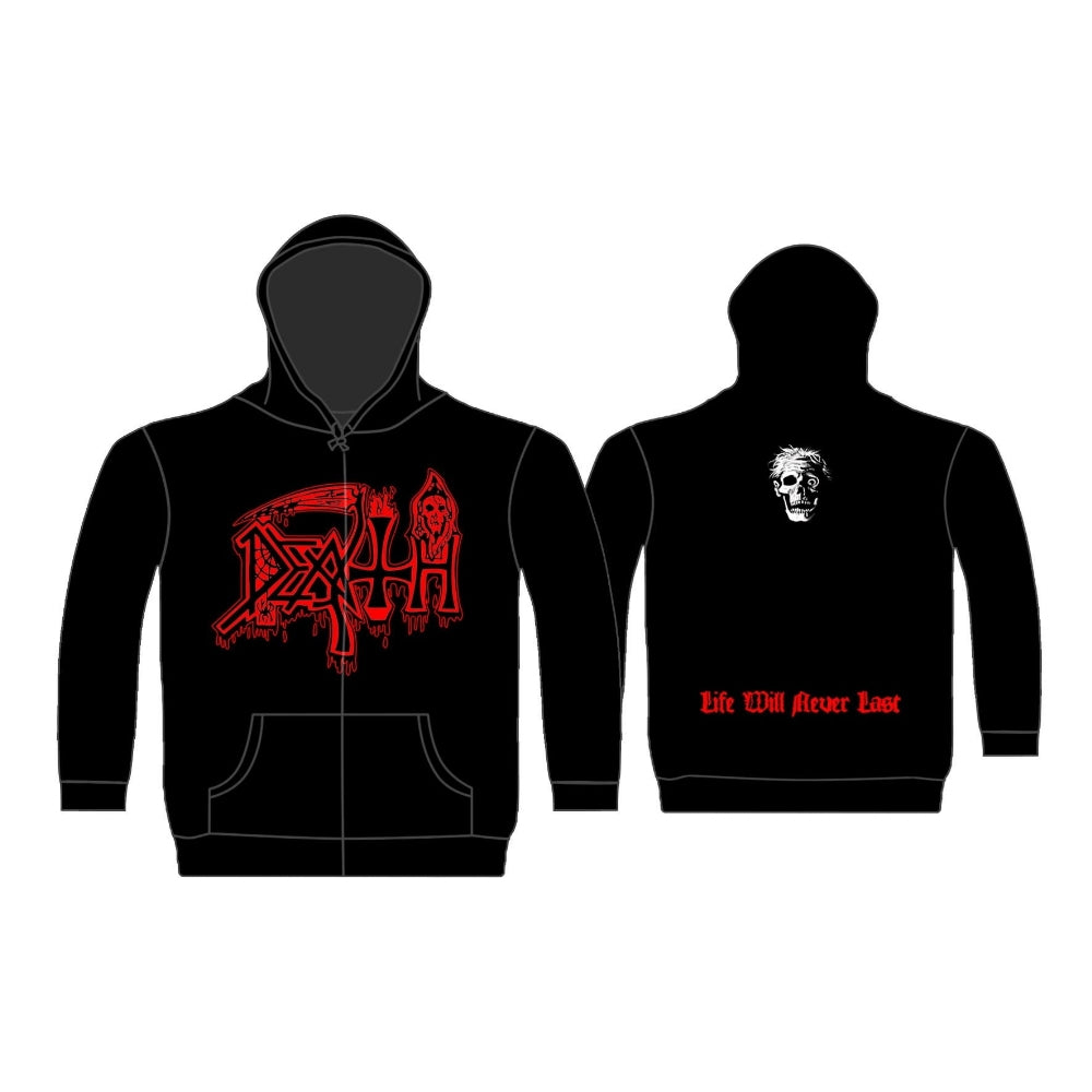 Death - Life Will Never Last - Hooded Sweat Shirt Zip - Razamataz