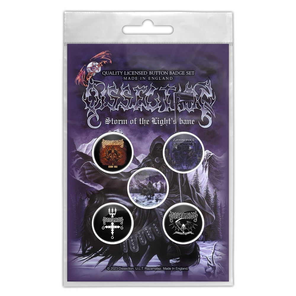 Dissection - Storm Of The Lights Bane - BUTTON BADGE SET - Razamataz