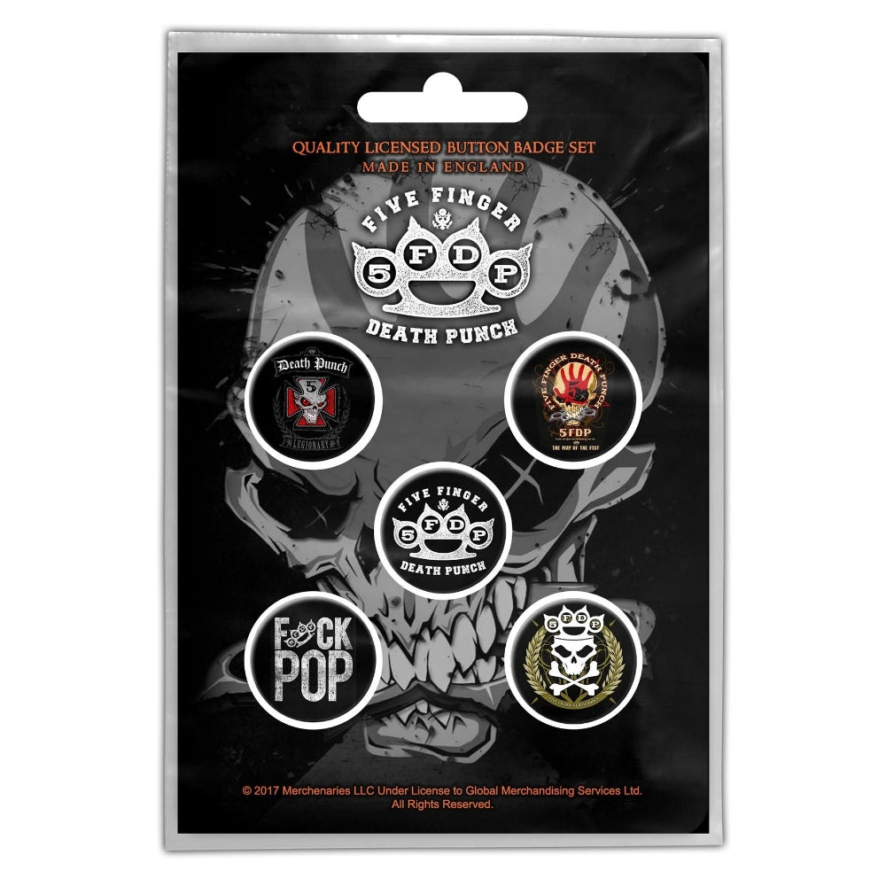 Five Finger Death Punch - 5FDP - BUTTON BADGE SET - Razamataz