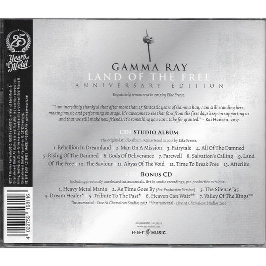 Gamma Ray - Land Of The Free - DOUBLE CD - earMUSIC - Image 2