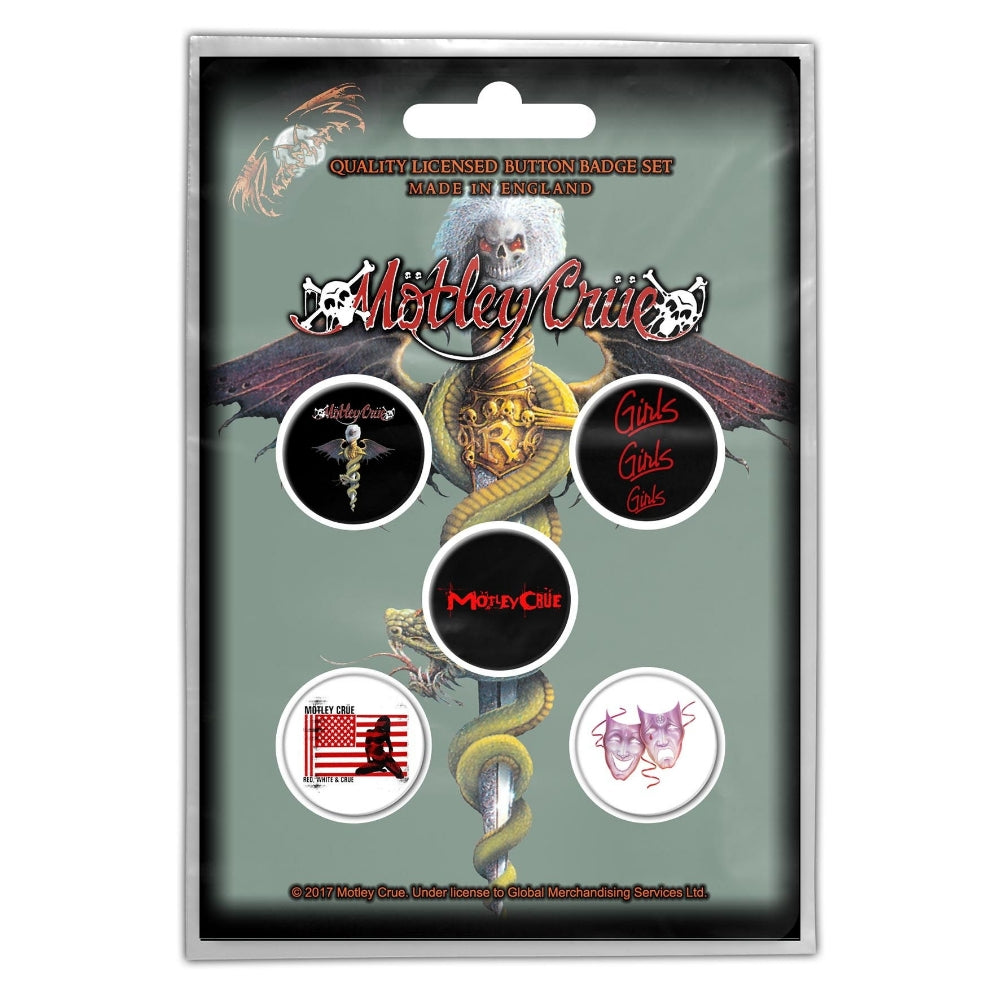 Mötley Crüe - Dr Feelgood - BUTTON BADGE SET - Razamataz