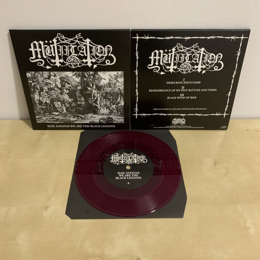 Mutiilation - Hail Satanas We Are The Black Legions - 7" vinyl coloured - Osmose Productions - Image 2