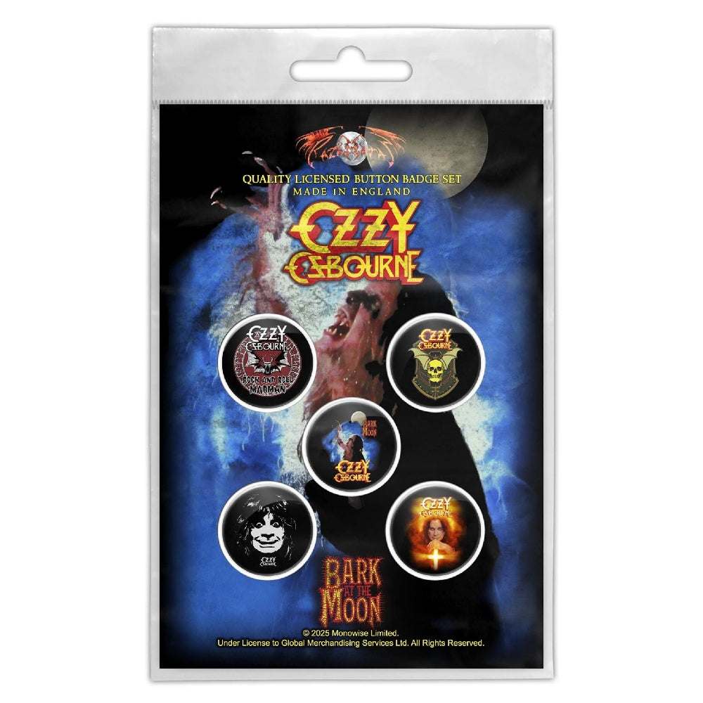 Ozzy Osbourne - Bark At The Moon - BUTTON BADGE SET - Razamataz