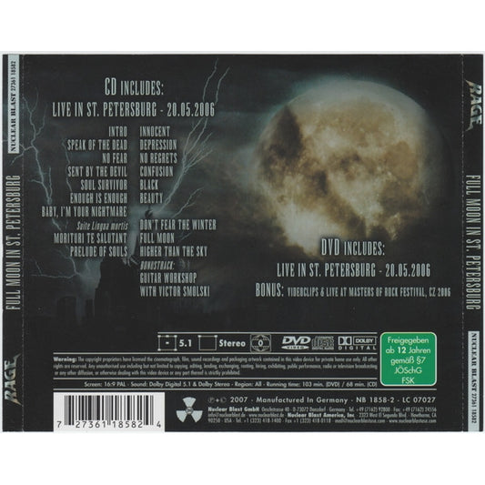 Rage - Full Moon In St. Petersburg - CD + DVD - Nuclear Blast - Image 2