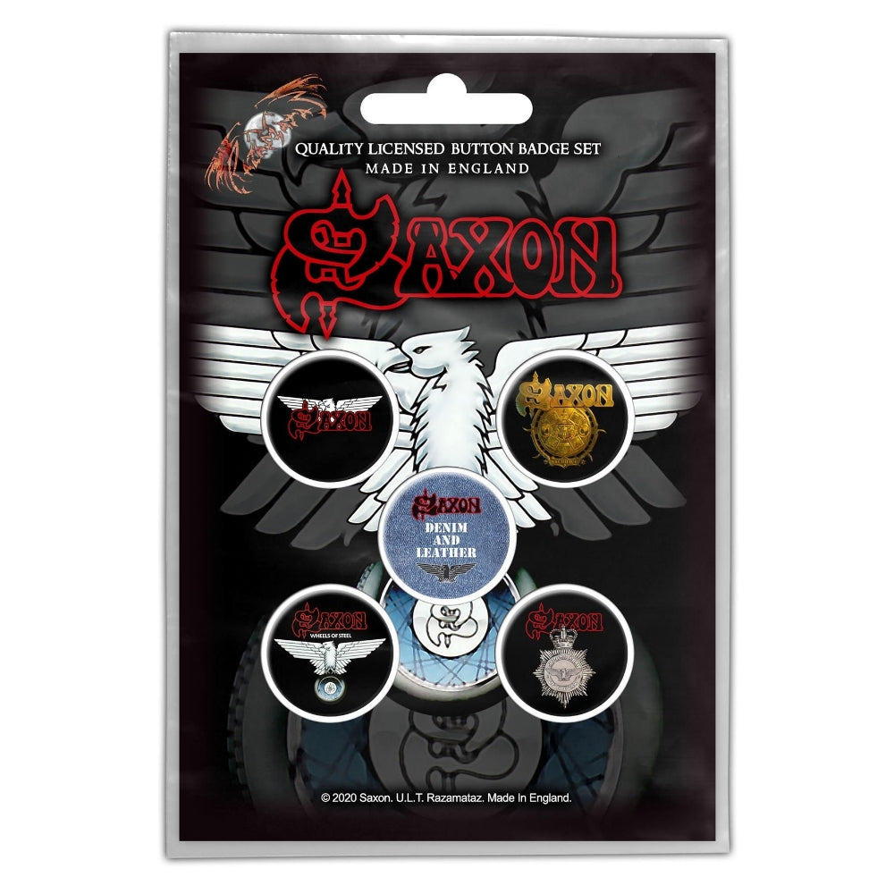 Saxon - Wheels Of Steel - BUTTON BADGE SET - Razamataz