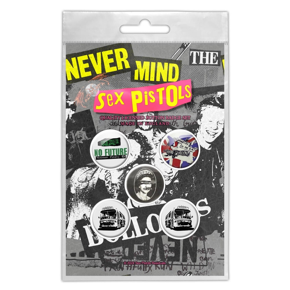 Sex Pistols - Never Mind The Bollocks - BUTTON BADGE SET - Razamataz