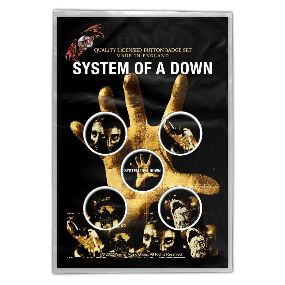 System Of A Down - Hand - BUTTON BADGE SET - Razamataz