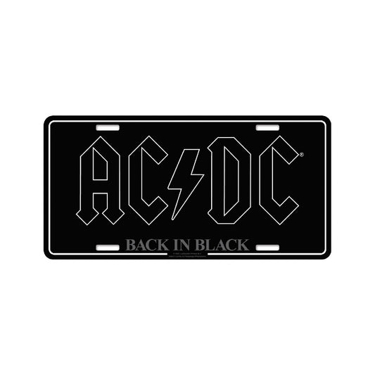 AC/DC - Back In Black - License plate - Razamataz
