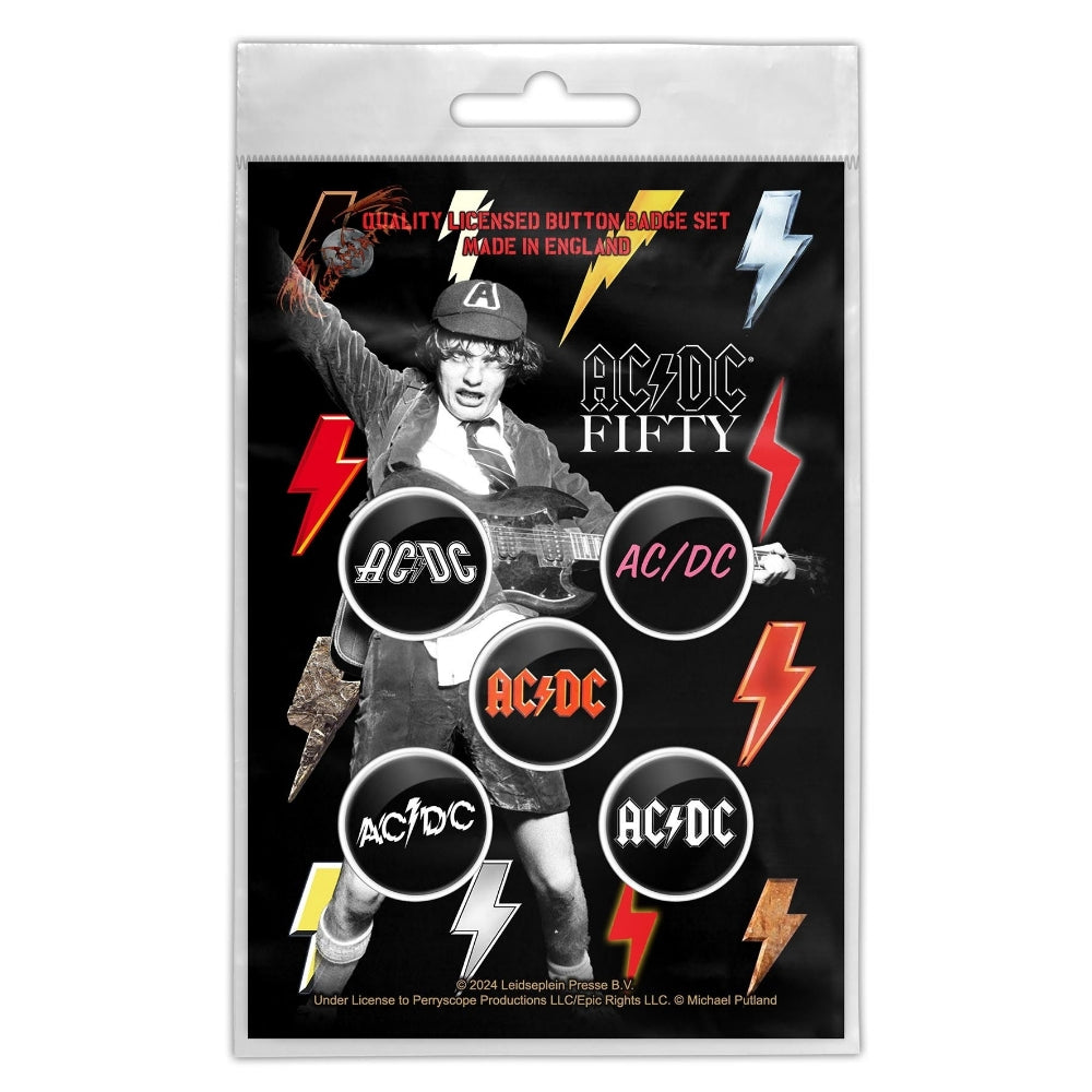 AC/DC - Bolt Array - BUTTON BADGE SET - Razamataz