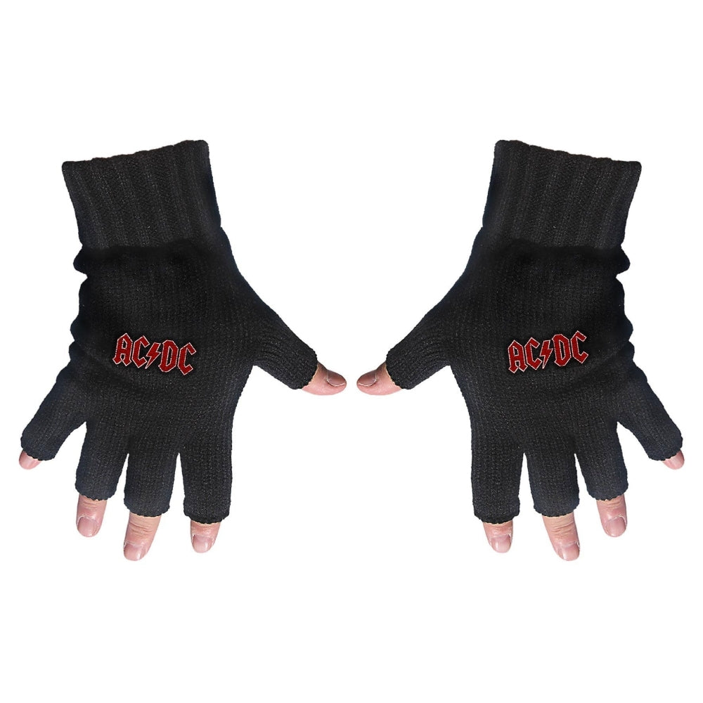 AC/DC - Classic Red Logo - FINGERLESS GLOVES - Razamataz