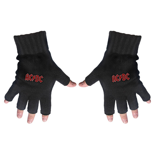 AC/DC - Classic Red Logo - FINGERLESS GLOVES - Razamataz