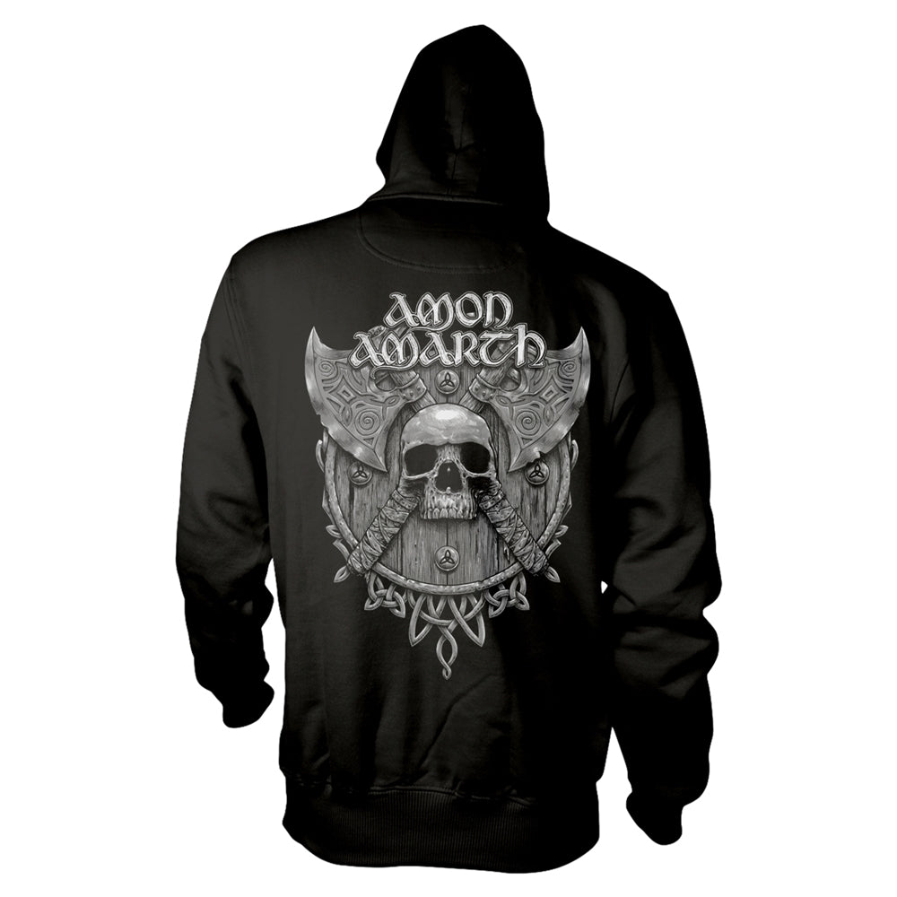 Amon Amarth - Grey Skull - Hooded Sweat Shirt - PHD - Image 2