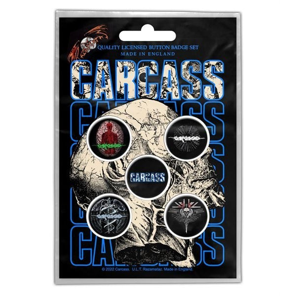 Carcass - Necro Head - BUTTON BADGE SET - Razamataz