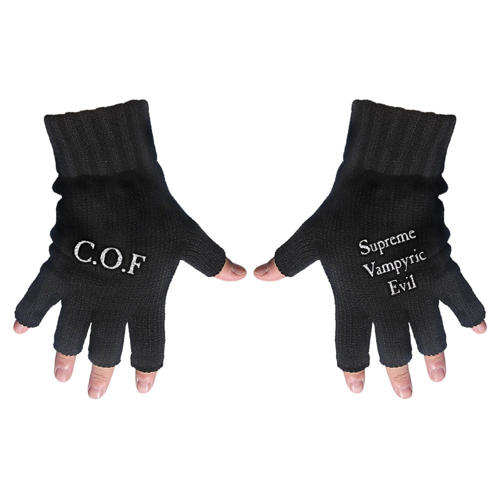 Cradle Of Filth - COF / Supreme Vampyric Evil - FINGERLESS GLOVES - Razamataz