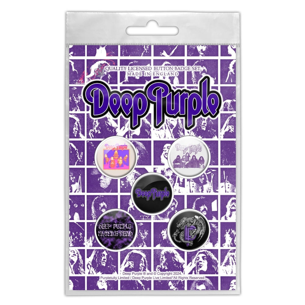 Deep Purple - Logo - BUTTON BADGE SET - Razamataz