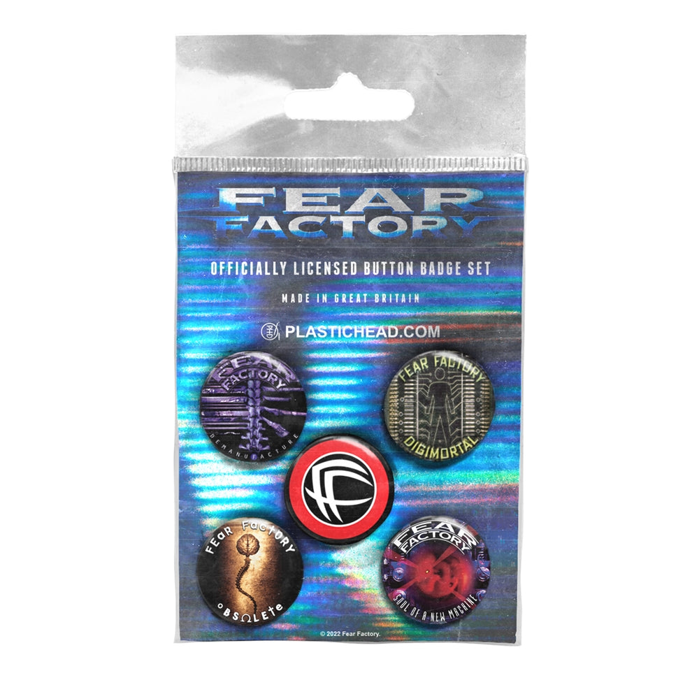 Fear Factory - Albums 1992-2001 - BUTTON BADGE SET - PHD