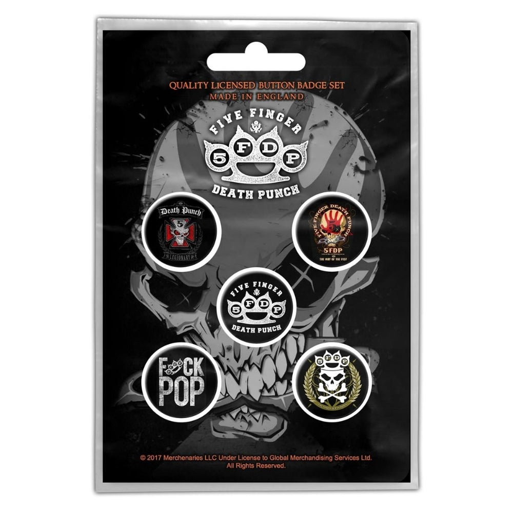 Five Finger Death Punch - 5FDP - BUTTON BADGE SET - Razamataz