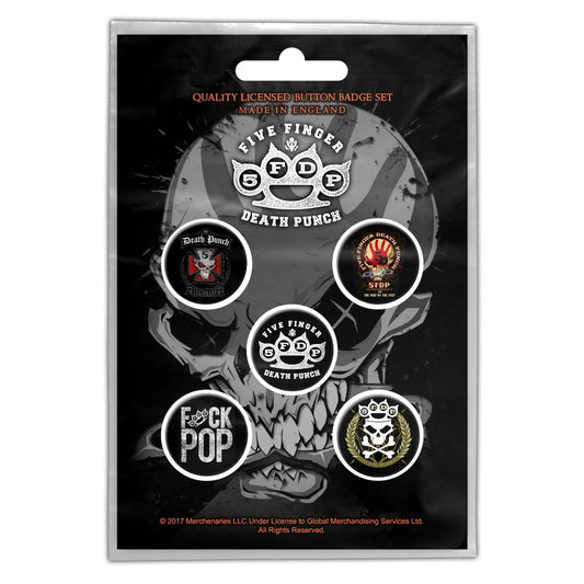 Five Finger Death Punch - 5FDP - BUTTON BADGE SET - Razamataz