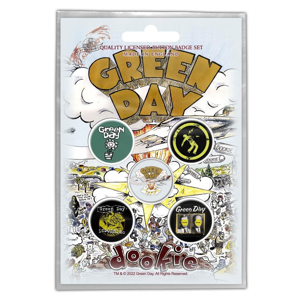 Green Day - Dookie - BUTTON BADGE SET - Razamataz