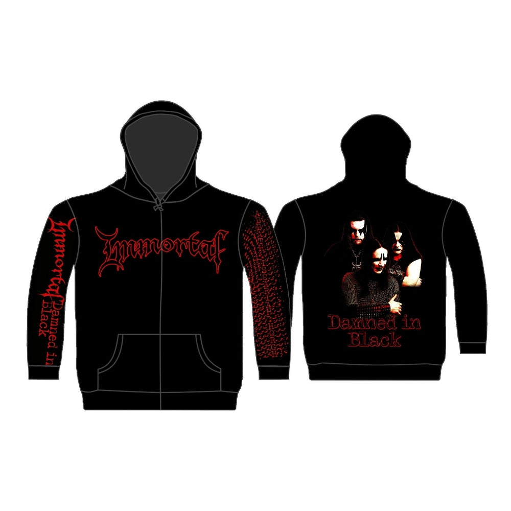 Immortal - Damned In Black - Hooded Sweat Shirt Zip - Razamataz