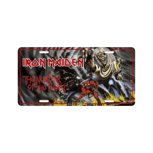 Iron Maiden - Number Of The Beast - License plate - Razamataz