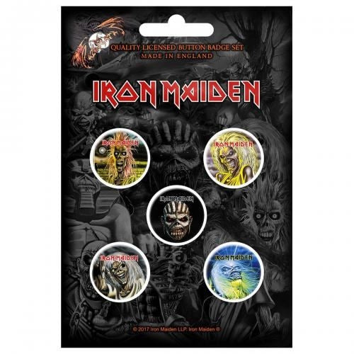 Iron Maiden - The Faces Of Eddie - BUTTON BADGE SET - Razamataz