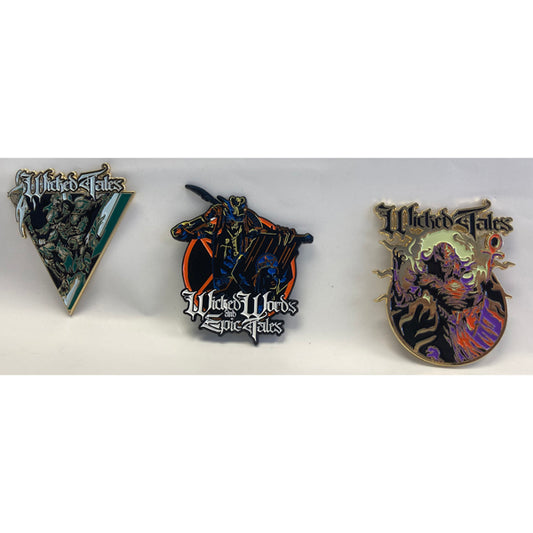 Jon Schaffer - Wicked Words And Epic Tales - 3 enamel pin set - PHD