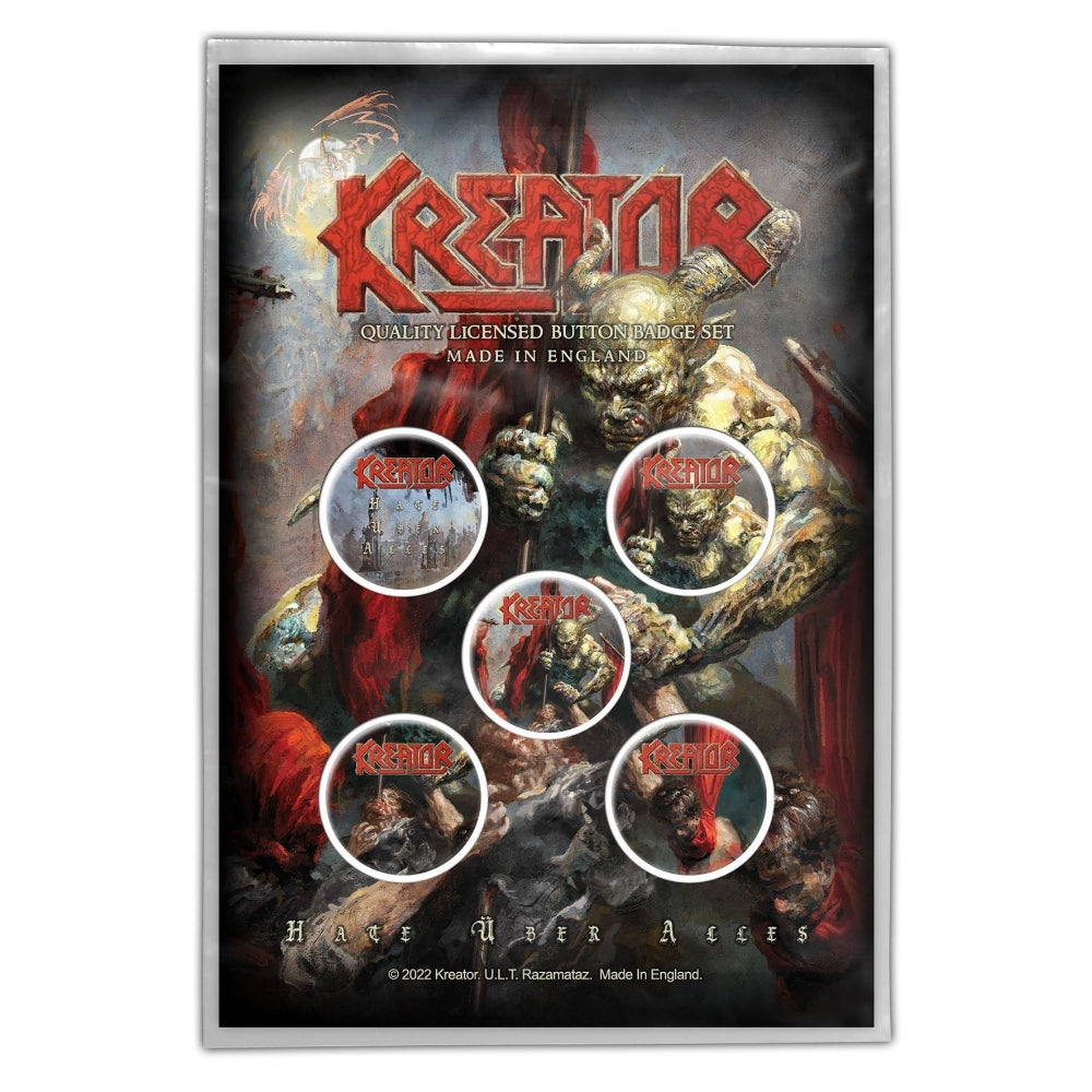 Kreator - Hate Über Alles - BUTTON BADGE SET - Razamataz