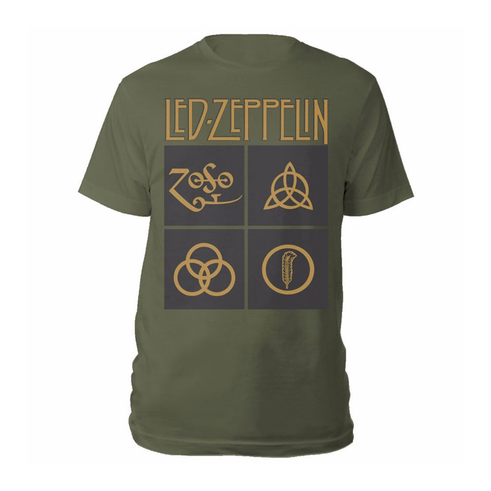 Led Zeppelin - Gold Symbols & Black Squares - T-shirt - PHD
