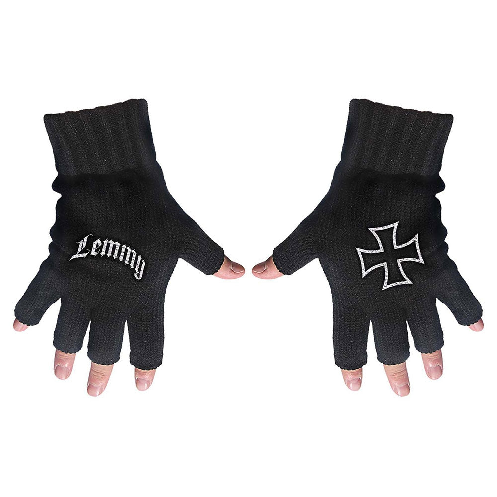 Lemmy - Logo & Cross - FINGERLESS GLOVES - Razamataz