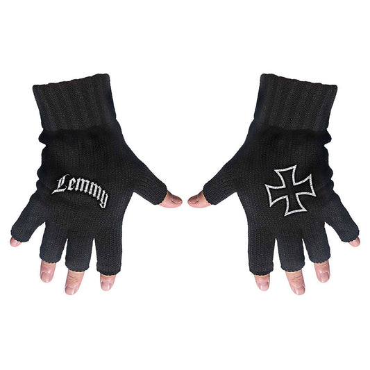 Lemmy - Logo & Cross - FINGERLESS GLOVES - Razamataz