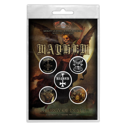 Mayhem - Liturgy Of Death - BUTTON BADGE SET - Razamataz
