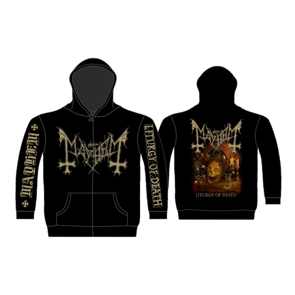 Mayhem - Liturgy Of Death - Hooded Sweat Shirt Zip - Razamataz