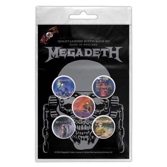 Megadeth - Vic Rattlehead - BUTTON BADGE SET - Razamataz