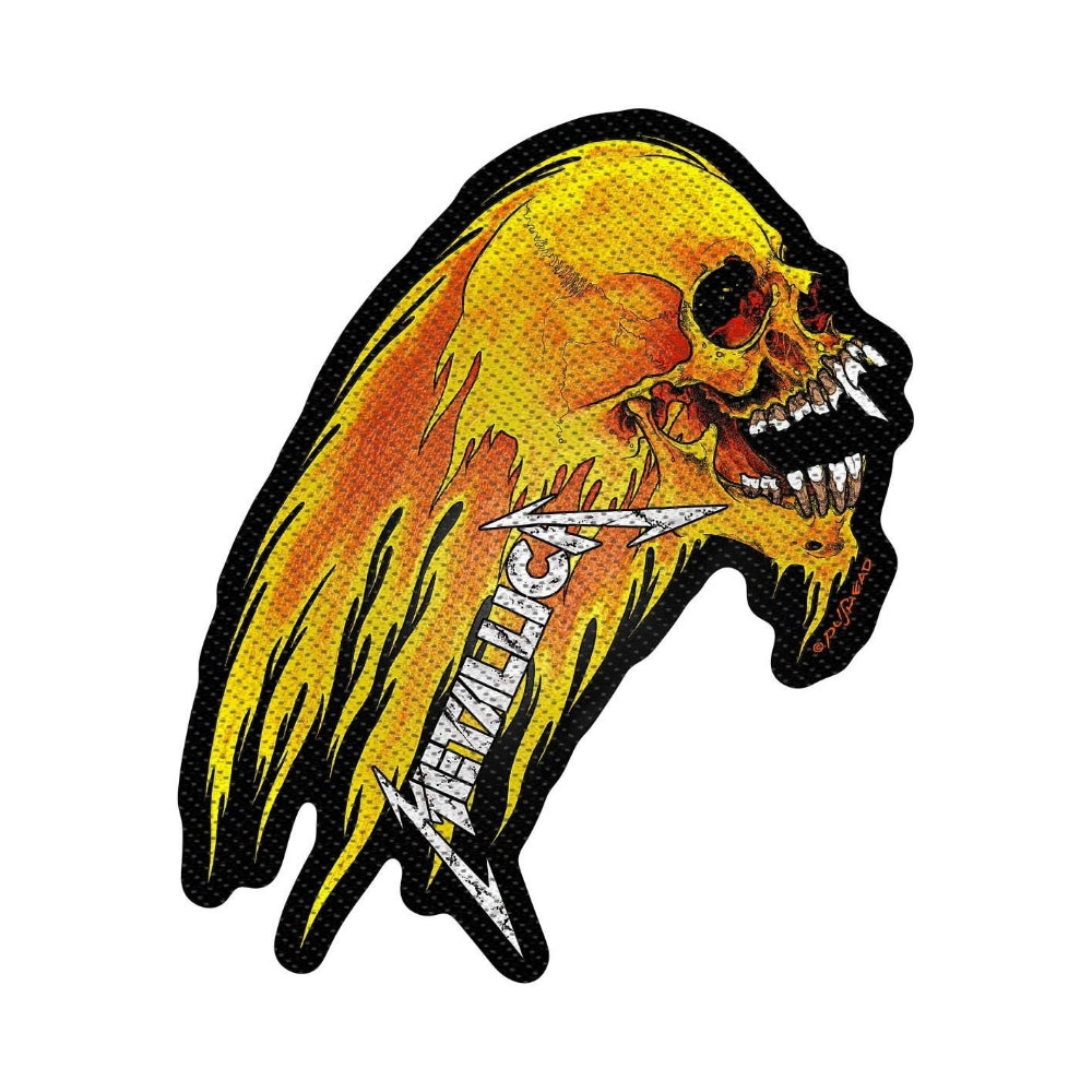 Metallica - Flaming Skull Cut Out - Patch - Razamataz