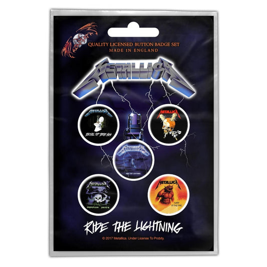 Metallica - Ride The Lightning - BUTTON BADGE SET - Razamataz