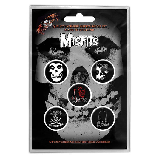 Misfits - Skull - BUTTON BADGE SET - Razamataz