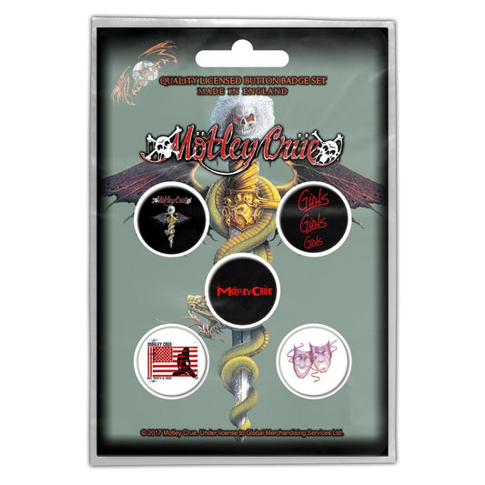 Mötley Crüe - Dr Feelgood - BUTTON BADGE SET - Razamataz