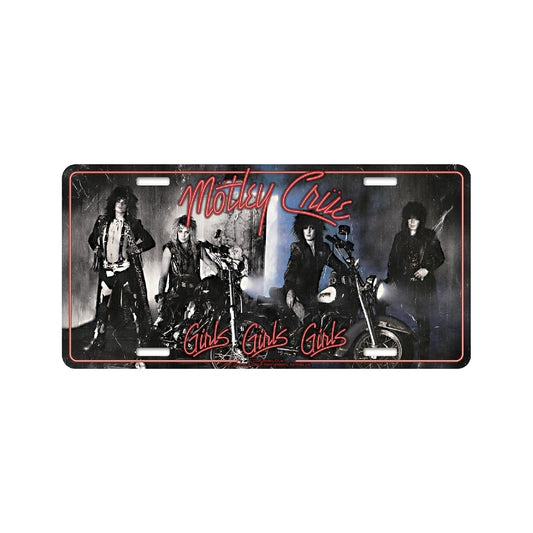 Mötley Crüe - Girls Girls Girls - License plate - Razamataz