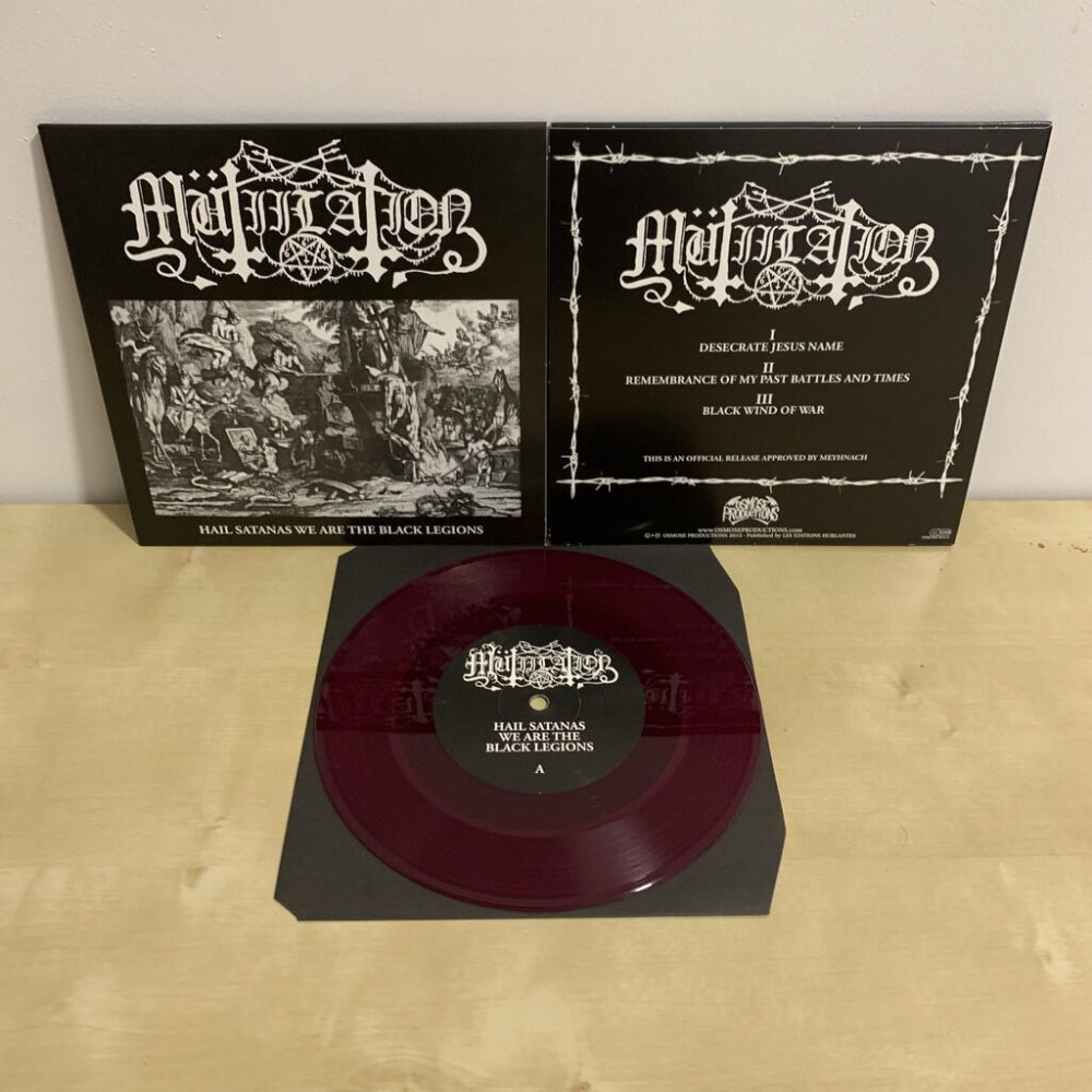 Mutiilation - Hail Satanas We Are The Black Legions - 7" vinyl coloured - Osmose Productions - Image 2