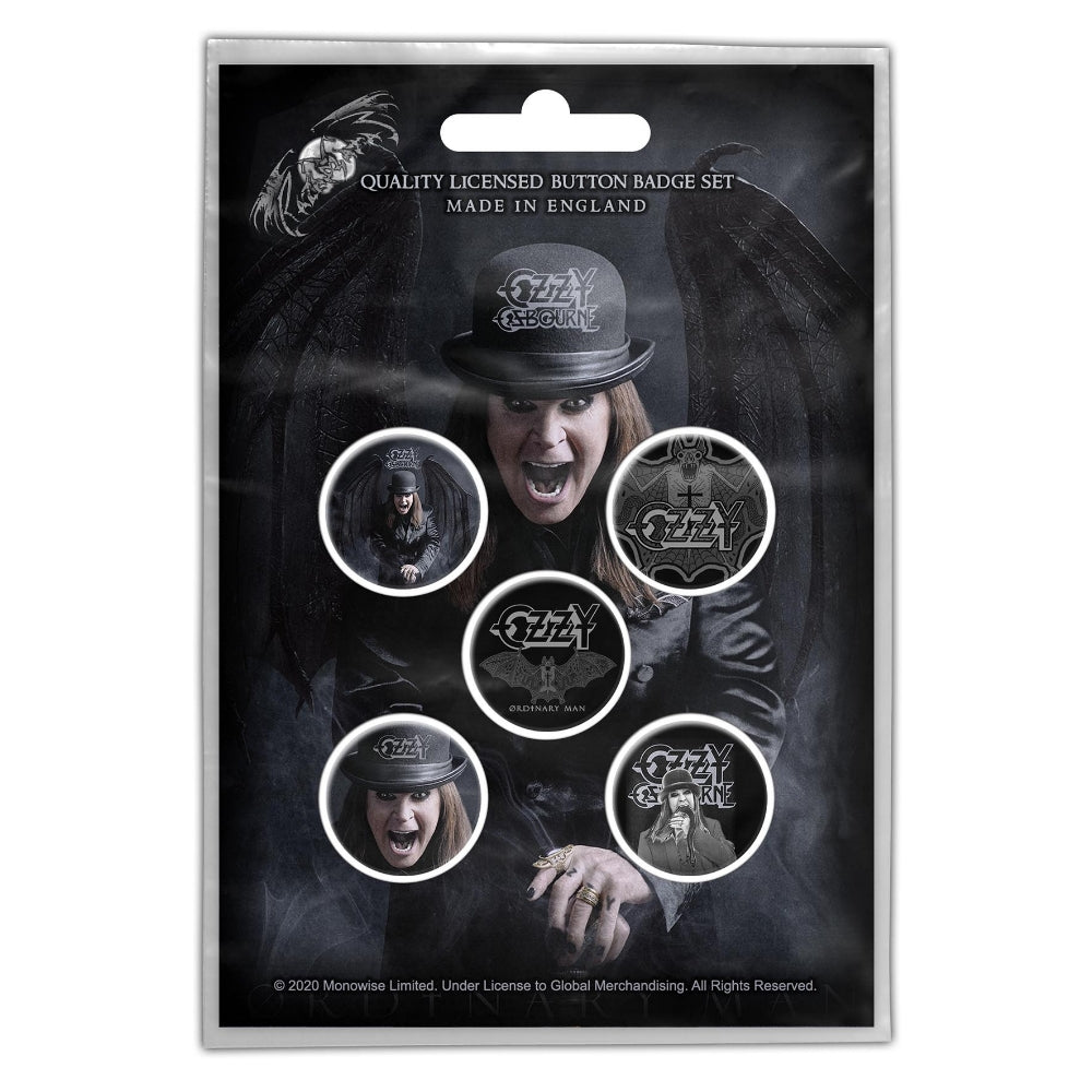 Ozzy Osbourne - Ordinary Man - BUTTON BADGE SET - Razamataz