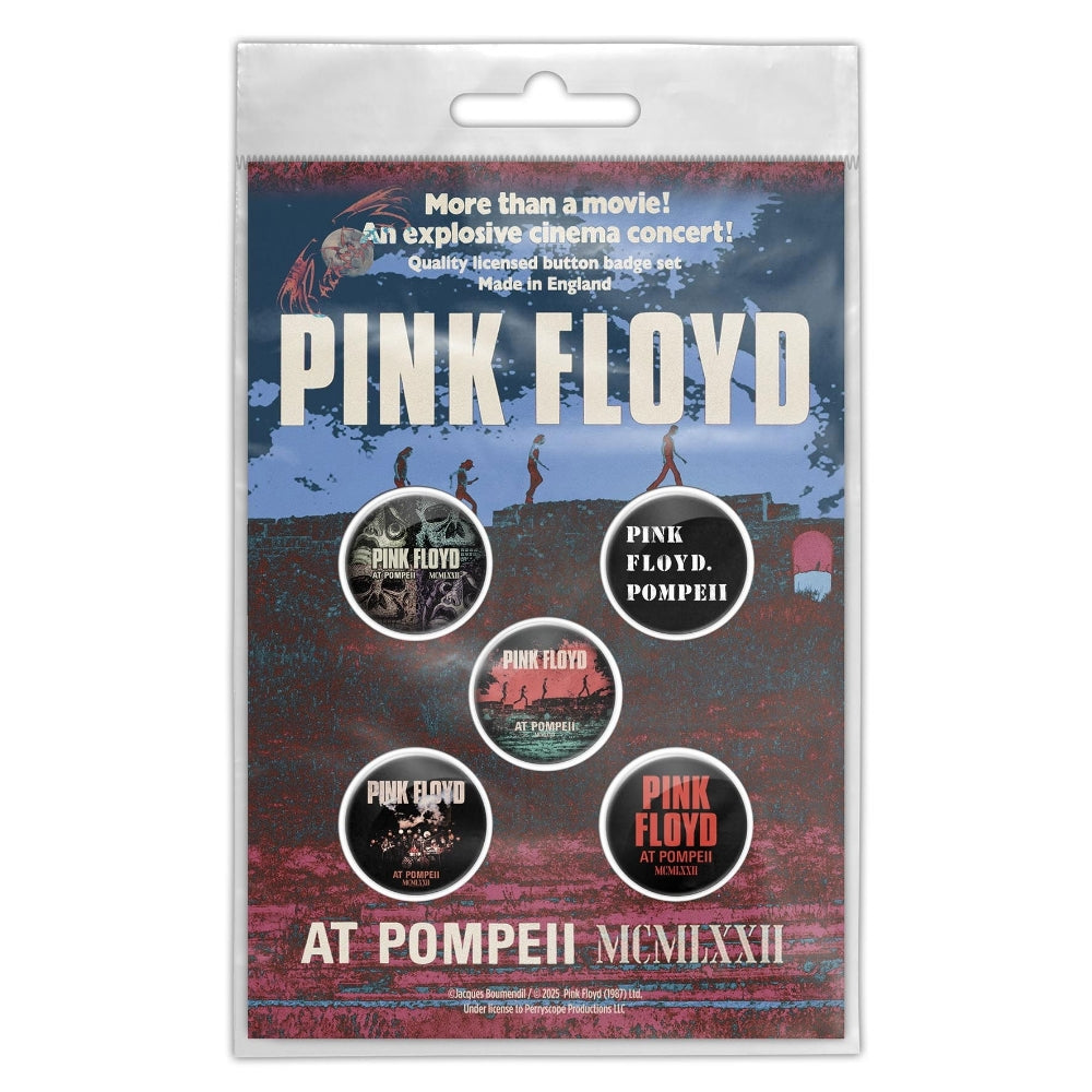 Pink Floyd - Live In Pompeii - BUTTON BADGE SET - Razamataz