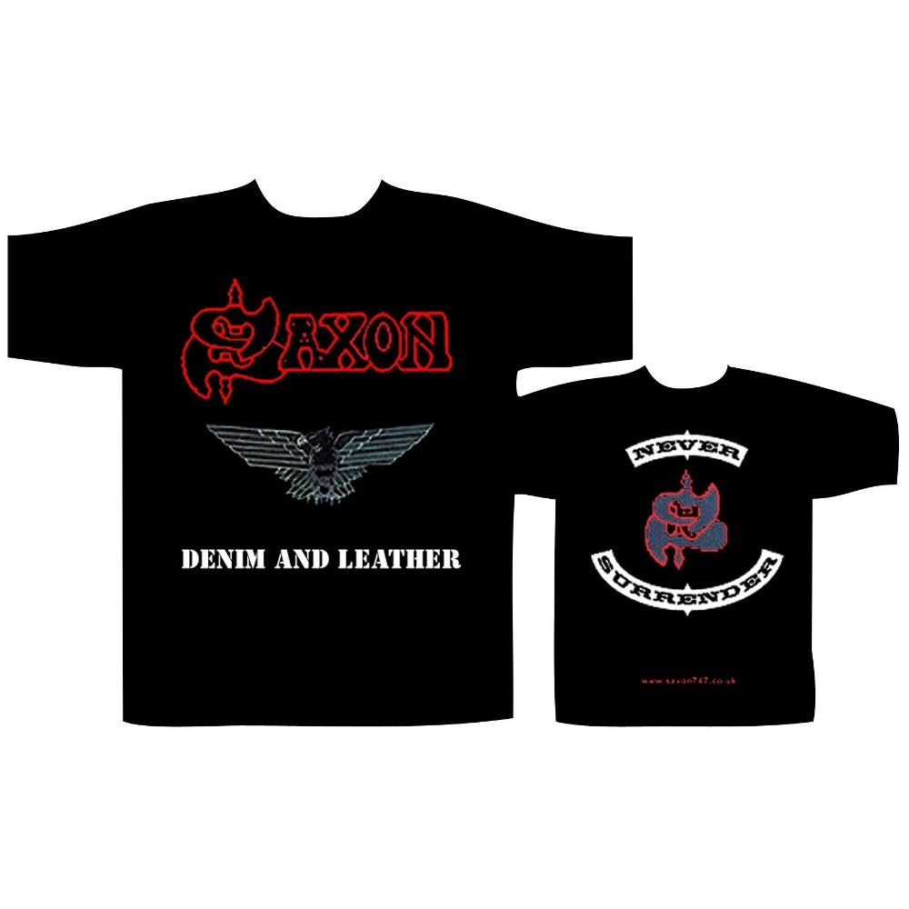 Saxon - Denim And Leather - T-shirt - Razamataz