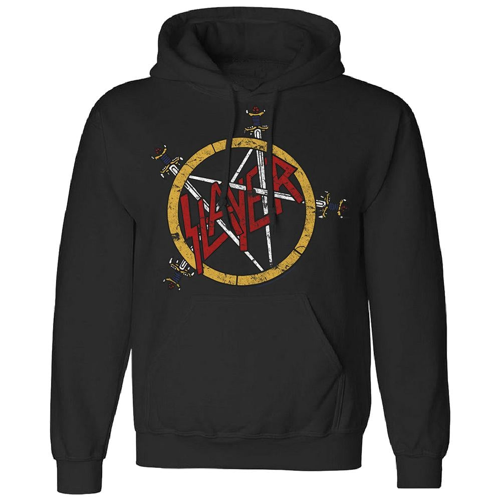 Slayer - Pentagram Distressed - Hooded Sweat Shirt - PHD