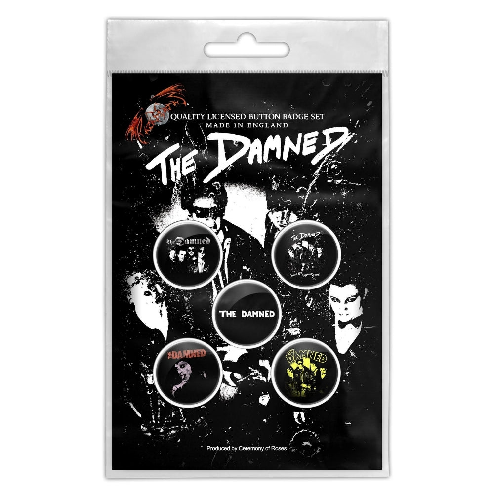 The Damned - Young, Hot, Loud And Stiff - BUTTON BADGE SET - Razamataz
