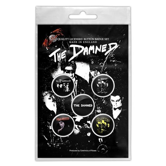 The Damned - Young, Hot, Loud And Stiff - BUTTON BADGE SET - Razamataz