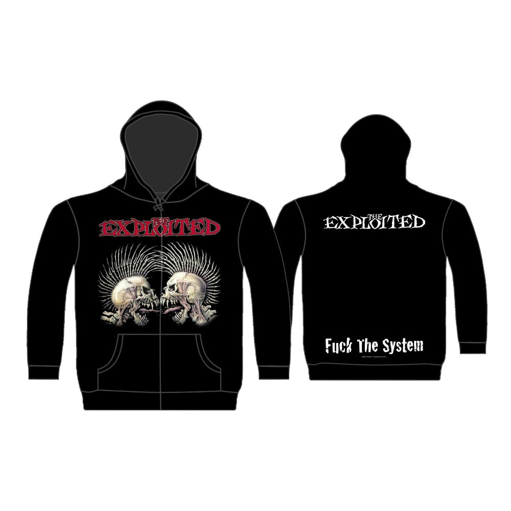 The Exploited - Fuck The System - Hooded Sweat Shirt Zip - Razamataz