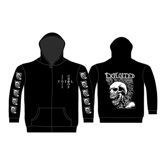 The Exploited - Mohican Skull - Hooded Sweat Shirt Zip - Razamataz