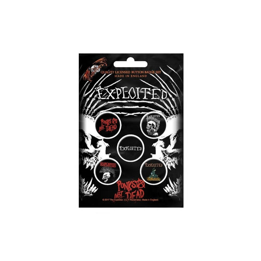 The Exploited - Punk's Not Dead - BUTTON BADGE SET - Razamataz